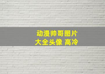 动漫帅哥图片大全头像 高冷